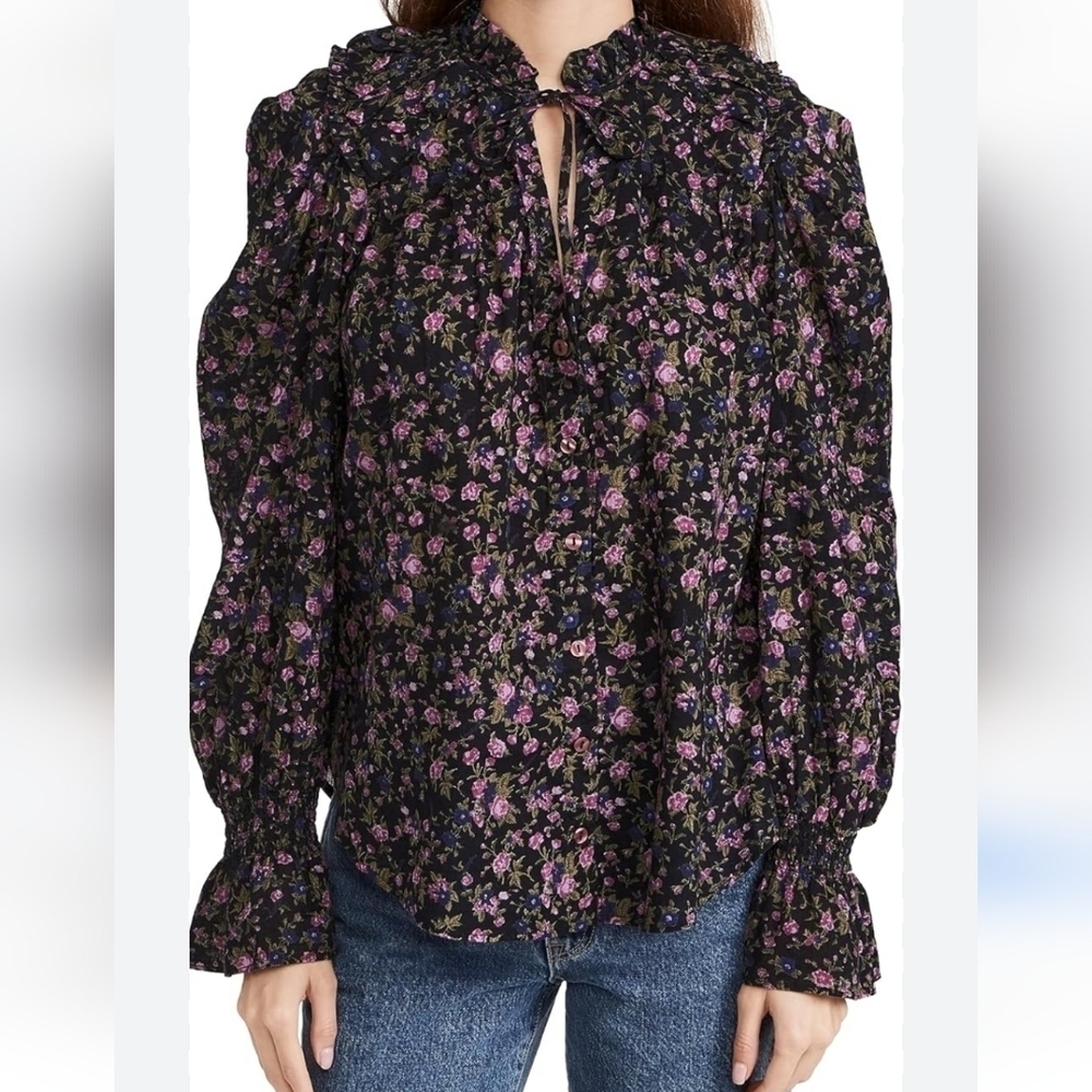 Free People Meant to Be Long Sleeve Floral Print Top- size XS